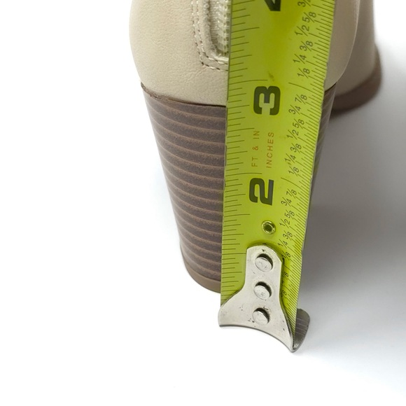 Sun + Stone Ankle Boots Eliza Ecru Faux Leather Almond Toe - Picture 10 of 11